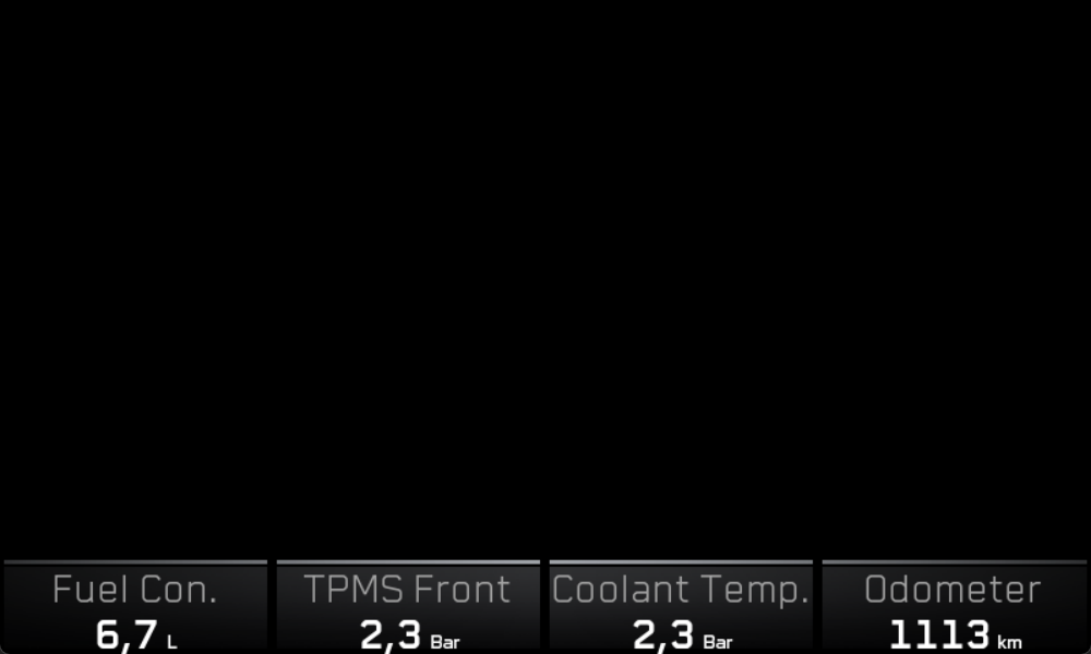 Bottom bar layer in isolation — the status and function rail across the base of the cluster
