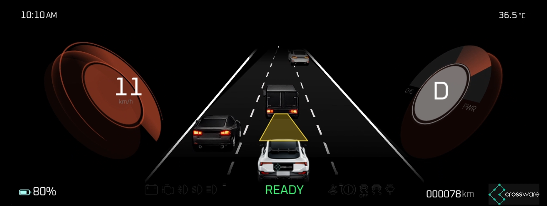 Passenger vehicle digital cockpit with ADAS visualization